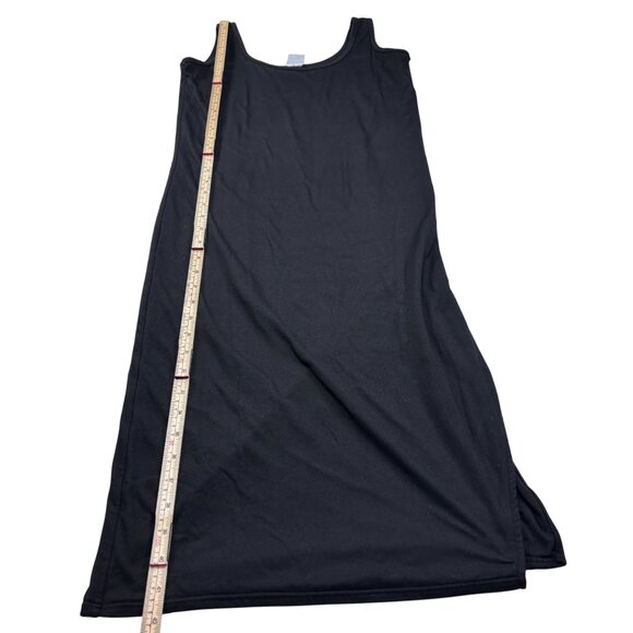 Poshdivah Black Sleeveless Midi Dress With Mock Neck & Side Slit  Size L - Picture 6 of 11